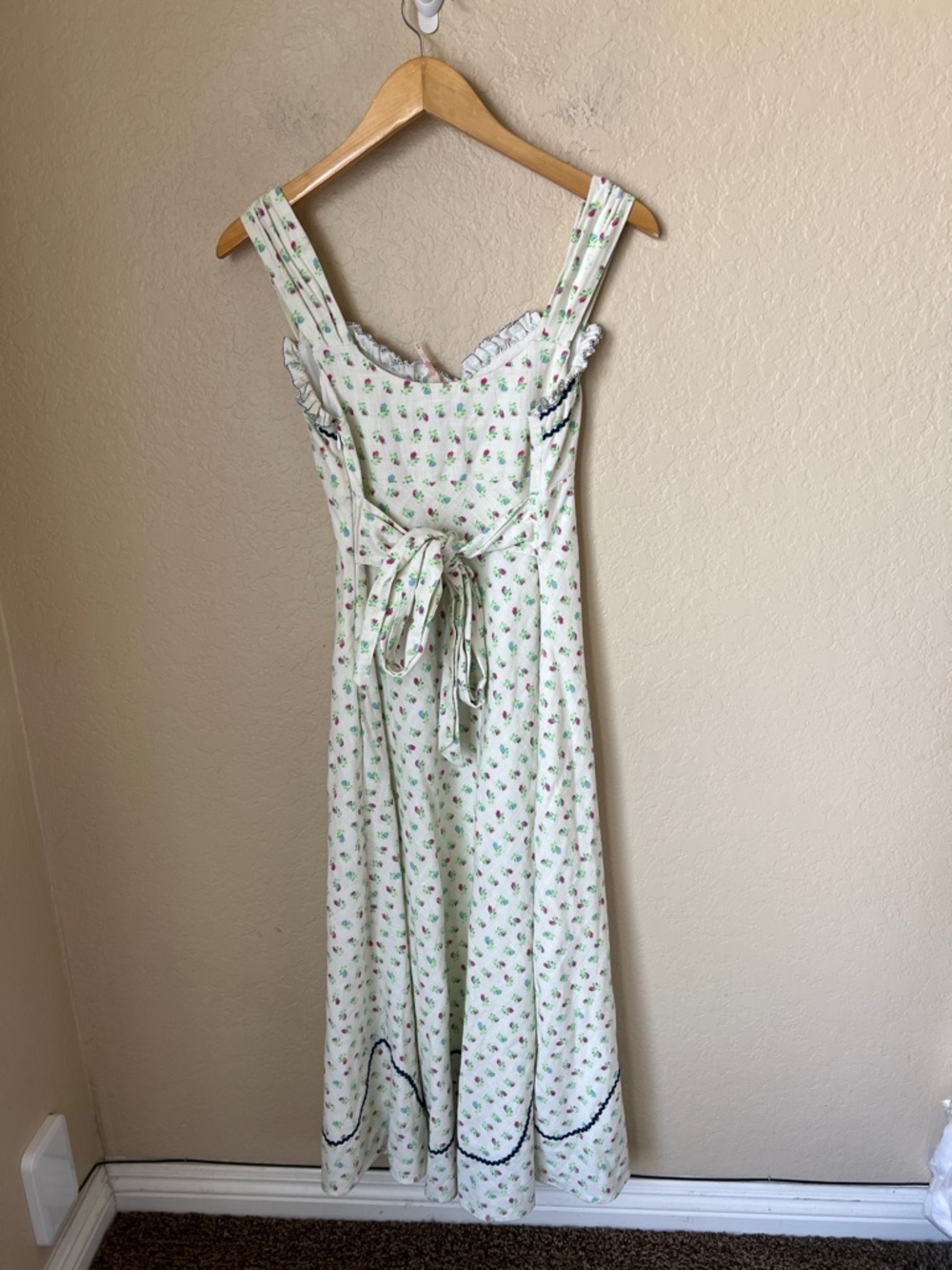 Free people sweet hearts midi floral tie back dress XS - Picture 11 of 12